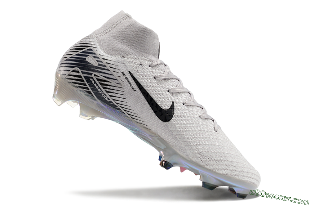 Nike Air Zoom Mercurial Superfly 10 Elite FG Firm Ground Soccer Cleats - Grey/Black/Gold 4