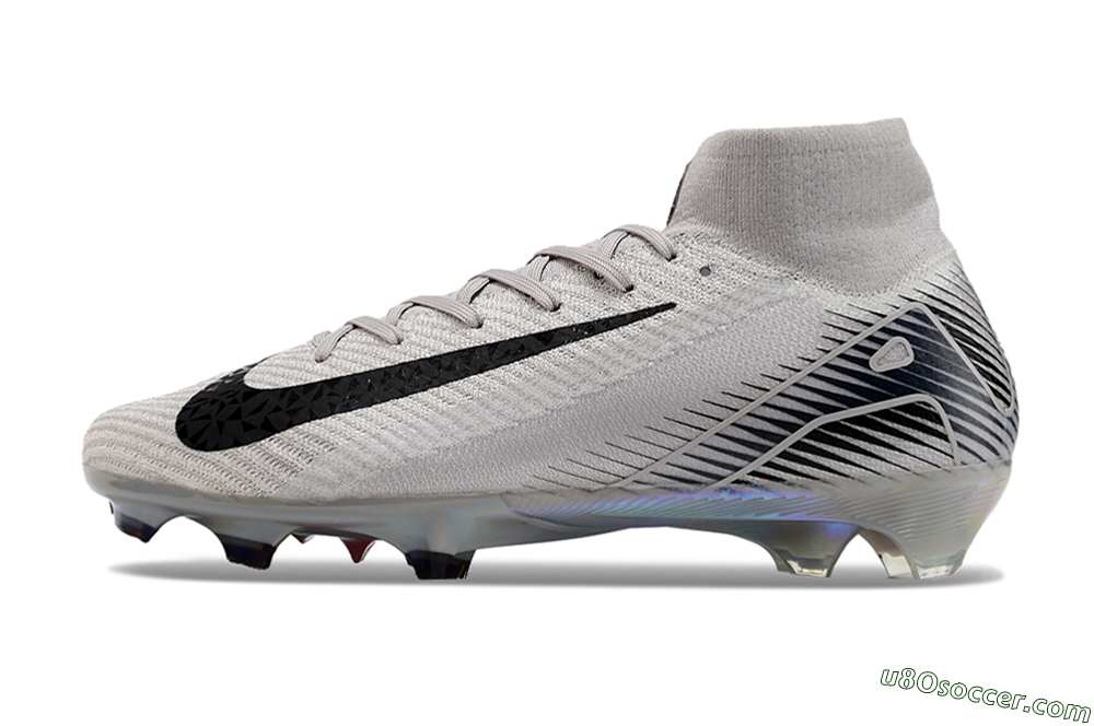 Nike Air Zoom Mercurial Superfly 10 Elite FG Firm Ground Soccer Cleats - Grey/Black/Gold 2