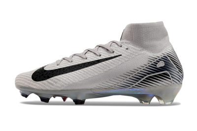 Nike Air Zoom Mercurial Superfly 10 Elite FG Firm Ground Soccer Cleats - Grey/Black/Gold