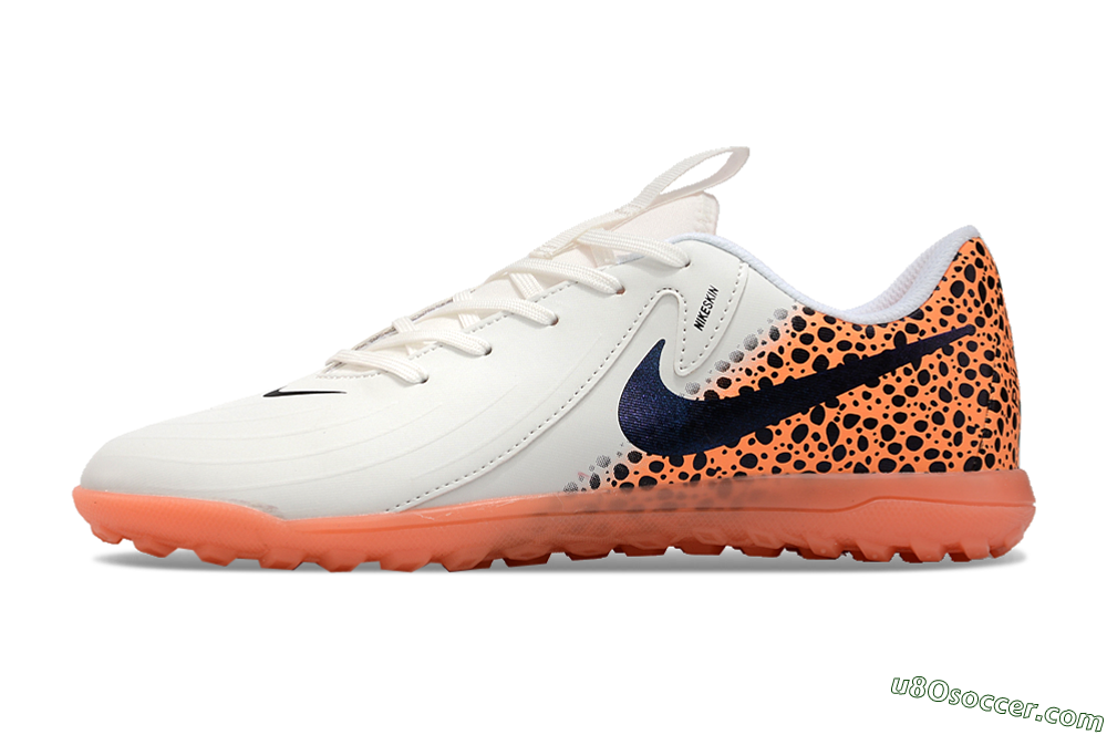 Nike Jr. Phantom GX 2 Academy TF Artificial Turf Soccer Shoes - White/Black/Leopard 2