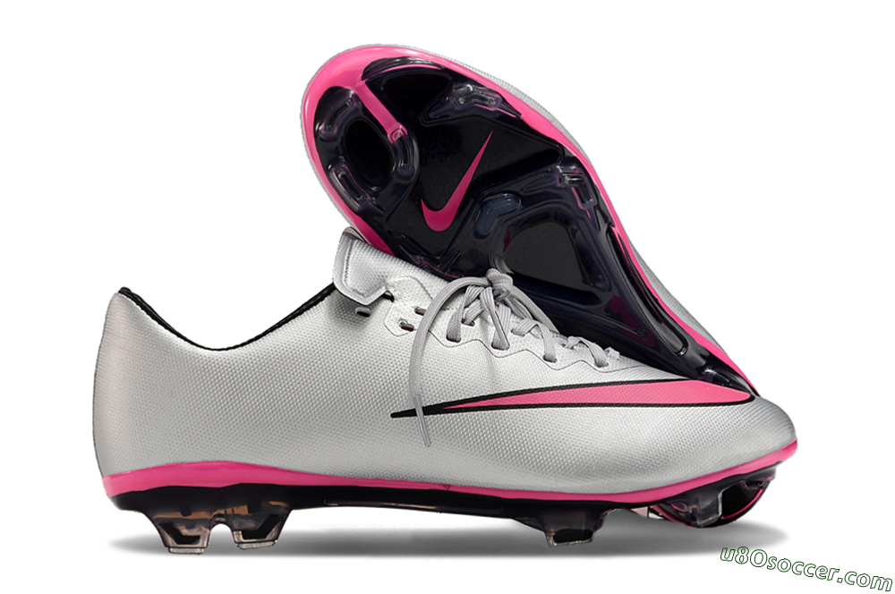 Nike Mercurial Vapor 10 FG Firm Ground Soccer Cleats - Silver/Pink/Black 1