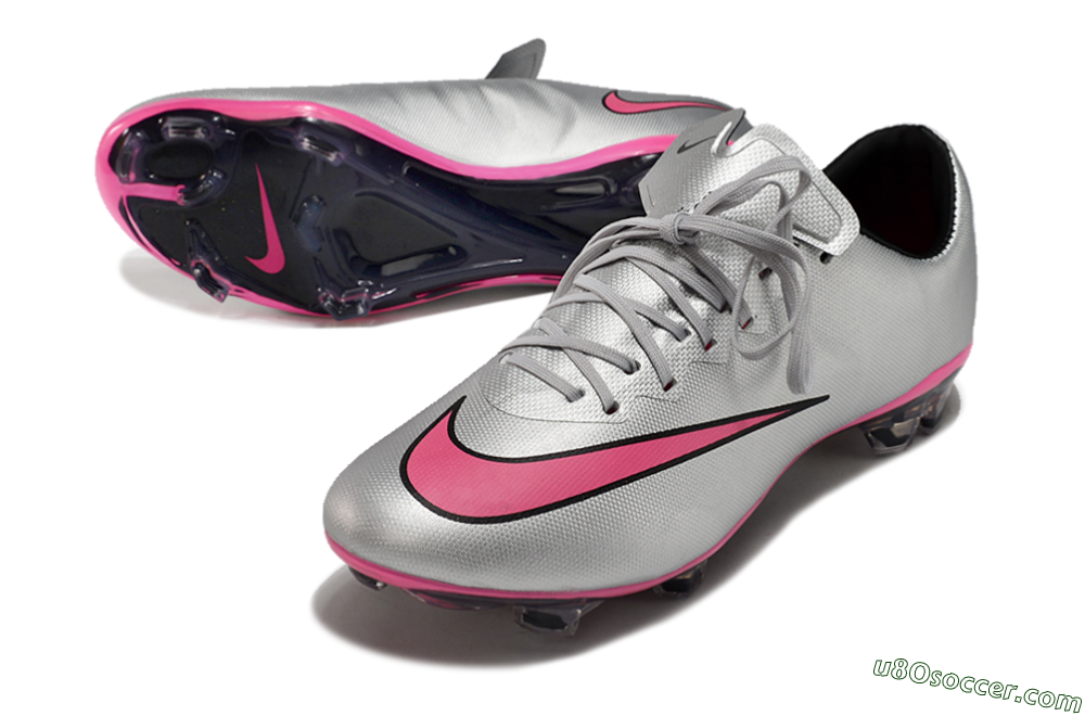 Nike Mercurial Vapor 10 FG Firm Ground Soccer Cleats - Silver/Pink/Black 3