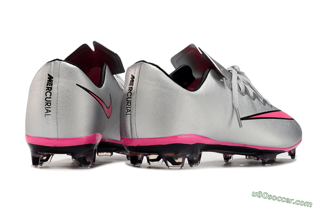 Nike Mercurial Vapor 10 FG Firm Ground Soccer Cleats - Silver/Pink/Black 6