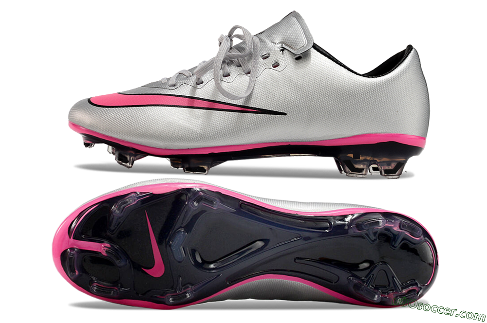 Nike Mercurial Vapor 10 FG Firm Ground Soccer Cleats - Silver/Pink/Black 0