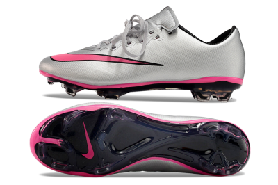 Nike Mercurial Vapor 10 FG Firm Ground Soccer Cleats - Silver/Pink/Black