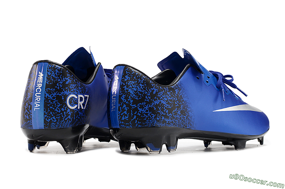 Nike Mercurial Vapor 10 FG Firm Ground Soccer Cleats - Blue/White/Black 6