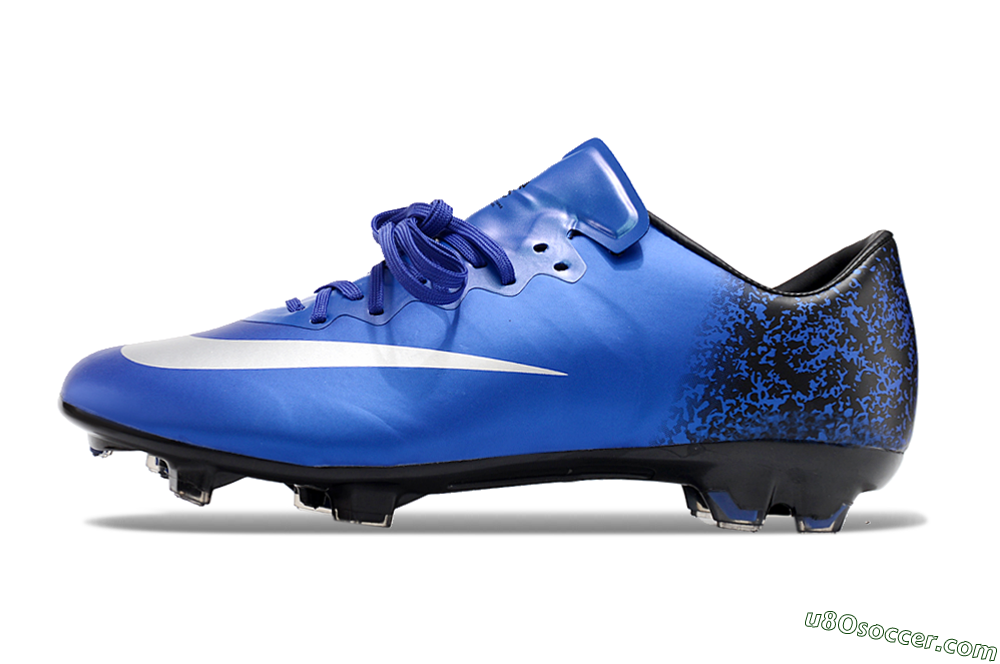 Nike Mercurial Vapor 10 FG Firm Ground Soccer Cleats - Blue/White/Black 2