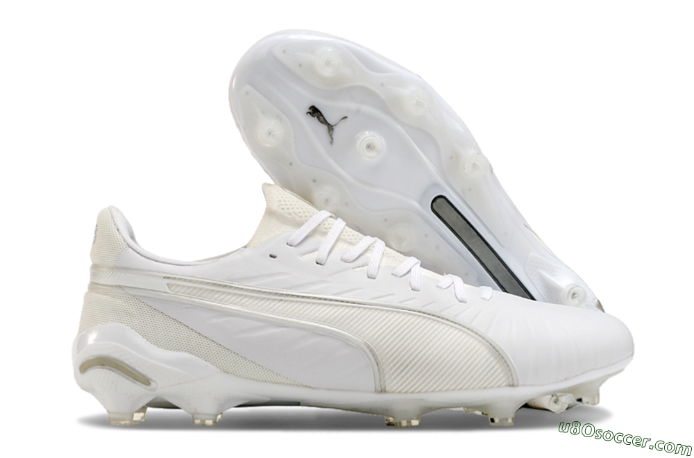 Puma Ultra Ultimate AG Artificial Grass Soccer Cleats - White/Beige 1