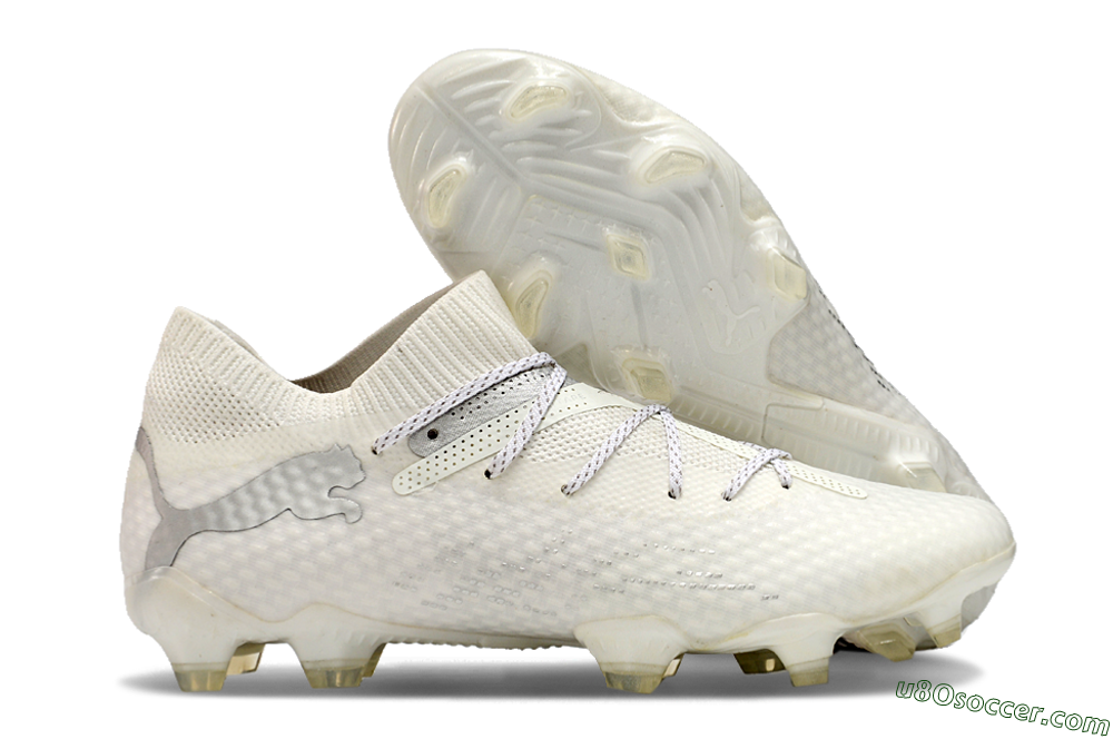 Puma Future 7 Ultimate FG Firm Ground Soccer Cleats - Beige/Silver 1