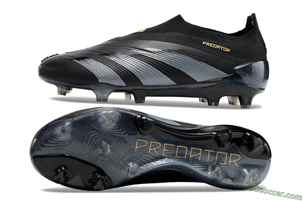 Adidas Predator Elite Laceless FG Firm Ground Soccer Cleats - Black/Silver/Gold 0