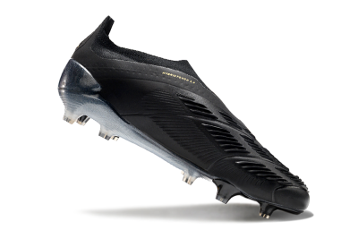 Adidas Predator Elite Laceless FG Firm Ground Soccer Cleats - Black/Silver/Gold