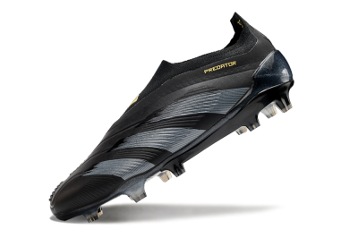 Adidas Predator Elite Laceless FG Firm Ground Soccer Cleats - Black/Silver/Gold