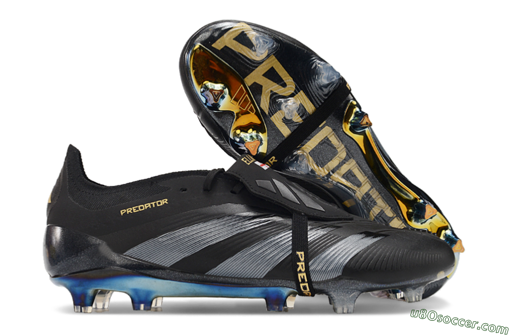 Adidas Predator Elite Foldover Tongue FG Firm Ground Soccer Cleats - Black/Silver/Gold 1