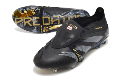Adidas Predator Elite Foldover Tongue FG Firm Ground Soccer Cleats - Black/Silver/Gold