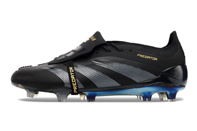 Adidas Predator Elite Foldover Tongue FG Firm Ground Soccer Cleats - Black/Silver/Gold