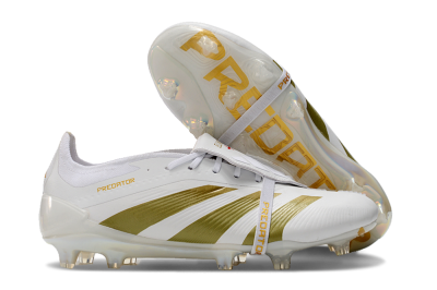 Adidas Predator Elite Foldover Tongue FG Firm Ground Soccer Cleats - Beige/Gold/White