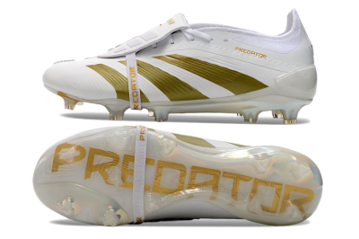 Adidas Predator Elite Foldover Tongue FG Firm Ground Soccer Cleats - Beige/Gold/White