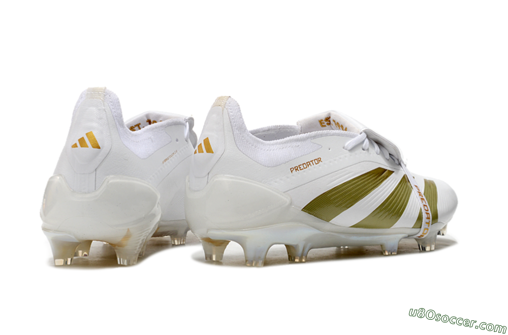 Adidas Predator Elite Foldover Tongue FG Firm Ground Soccer Cleats - Beige/Gold/White 6