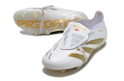 Adidas Predator Elite Foldover Tongue FG Firm Ground Soccer Cleats - Beige/Gold/White