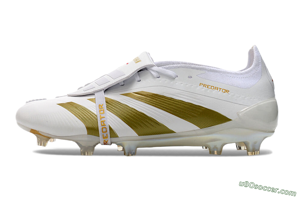 Adidas Predator Elite Foldover Tongue FG Firm Ground Soccer Cleats - Beige/Gold/White 2