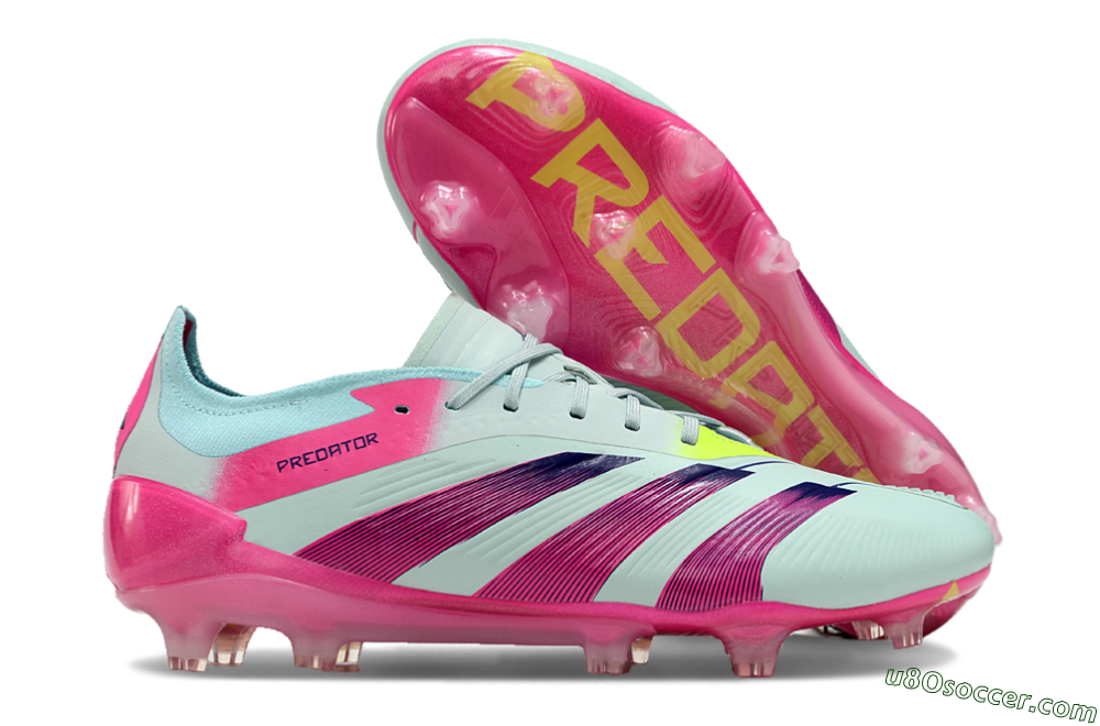 Adidas Predator Elite 24 FG Firm Ground Soccer Cleats - Jade/Purple/Pink 1