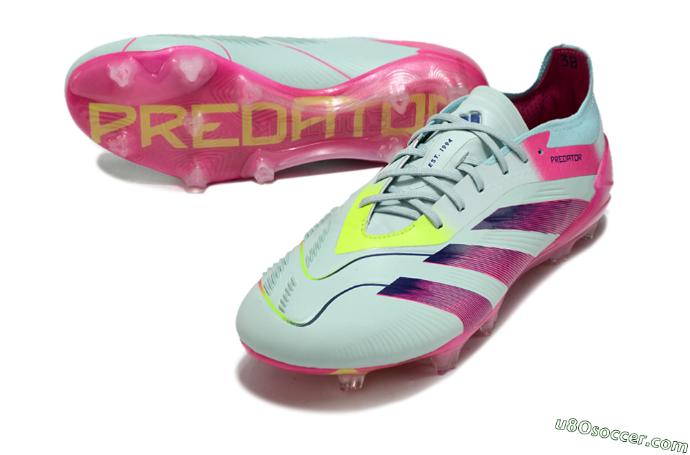 Adidas Predator Elite 24 FG Firm Ground Soccer Cleats - Jade/Purple/Pink 3