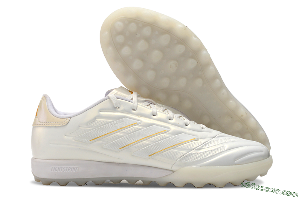 Adidas Copa Pure.3 TF Artificial Turf Soccer Shoes - White/Gold/Beige 1