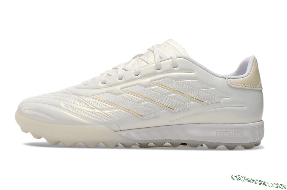 Adidas Copa Pure.3 TF Artificial Turf Soccer Shoes - White/Gold/Beige 2