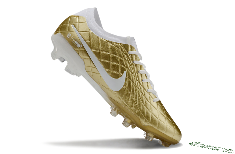 Nike Tiempo Legend 10 Elite FG Firm Ground Soccer Shoes - Gold/White 4