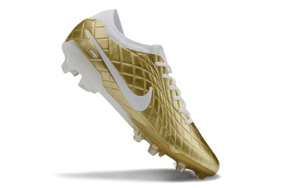 Nike Tiempo Legend 10 Elite FG Firm Ground Soccer Shoes - Gold/White