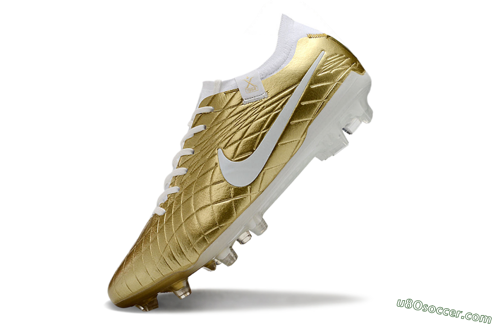 Nike Tiempo Legend 10 Elite FG Firm Ground Soccer Shoes - Gold/White 5