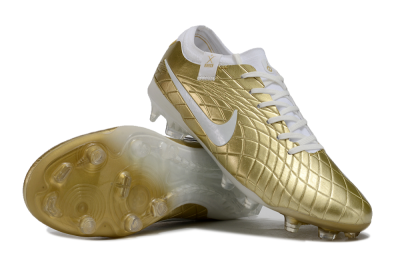 Nike Tiempo Legend 10 Elite FG Firm Ground Soccer Shoes - Gold/White