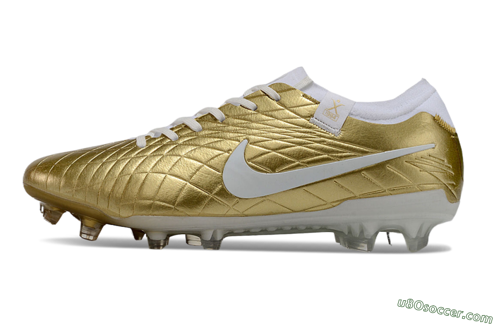 Nike Tiempo Legend 10 Elite FG Firm Ground Soccer Shoes - Gold/White 2