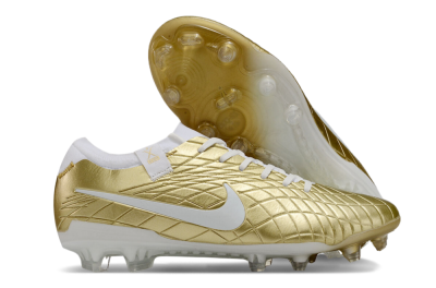 Nike Tiempo Legend 10 Elite FG Firm Ground Soccer Shoes - Gold/White