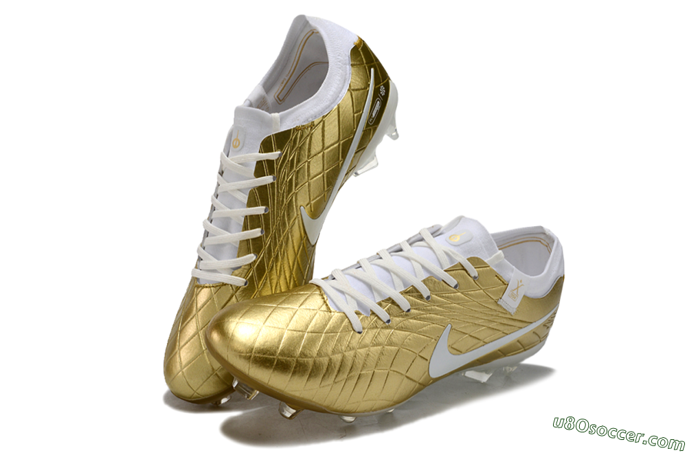 Nike Tiempo Legend 10 Elite FG Firm Ground Soccer Shoes - Gold/White 3