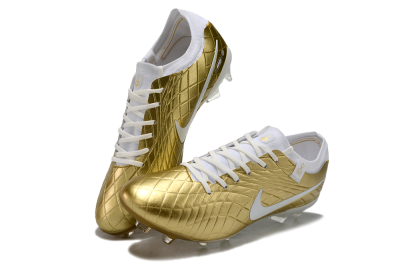 Nike Tiempo Legend 10 Elite FG Firm Ground Soccer Shoes - Gold/White