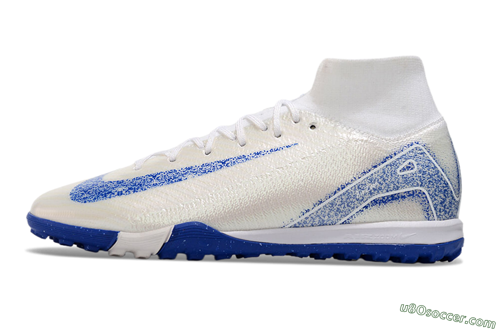 Nike Air Zoom Mercurial Superfly 10 Elite TF Artificial Turf Soccer Shoes - Beige/Blue 2