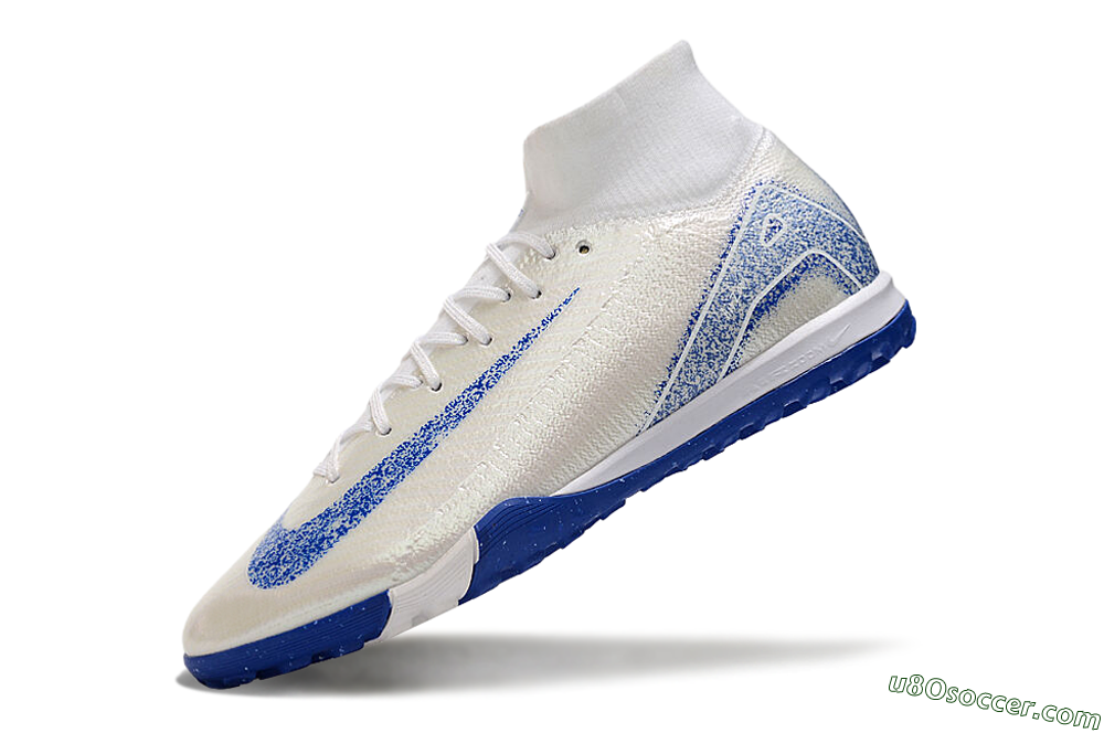 Nike Air Zoom Mercurial Superfly 10 Elite TF Artificial Turf Soccer Shoes - Beige/Blue 5