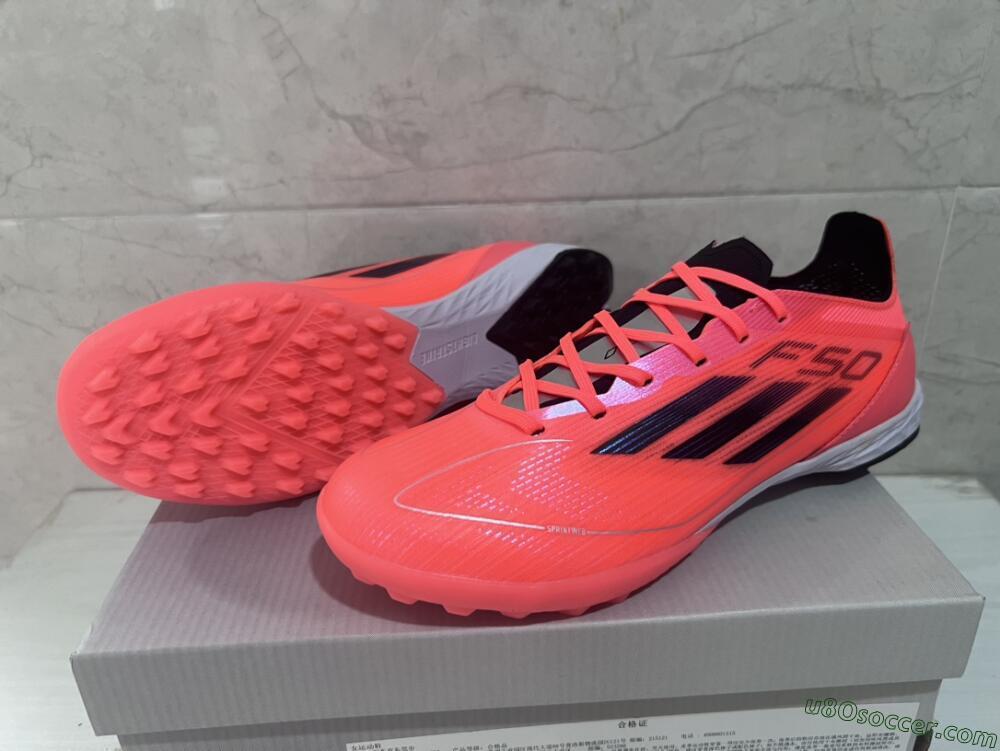 Adidas F50 Adizero TF Artificial Turf Soccer Shoes - Red/Black