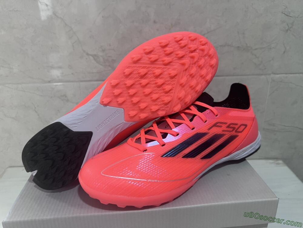 Adidas F50 Adizero TF Artificial Turf Soccer Shoes - Red/Black