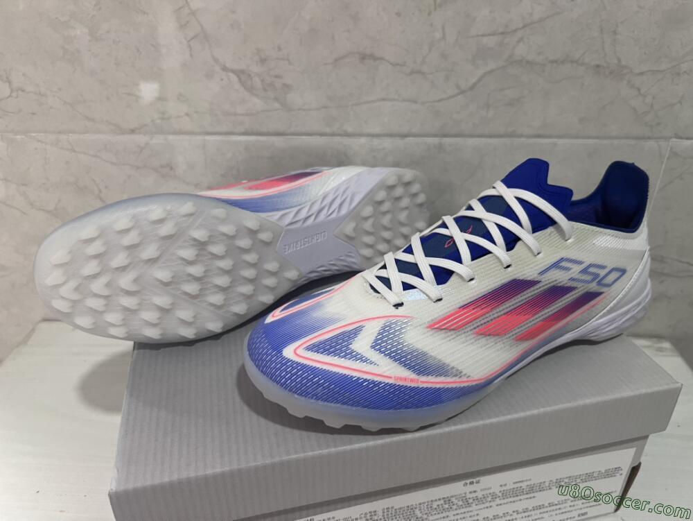 Adidas F50 Pro TF Artificial Turf Soccer Shoes - Blue/Red/Beige
