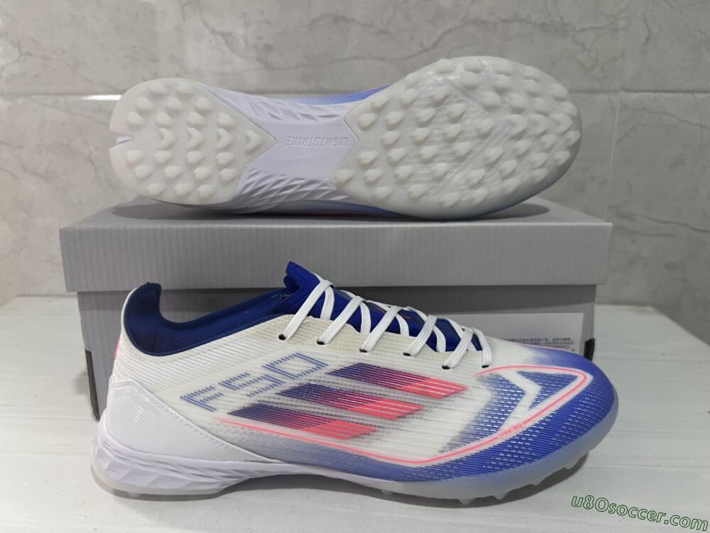 Adidas F50 Pro TF Artificial Turf Soccer Shoes - Blue/Red/Beige