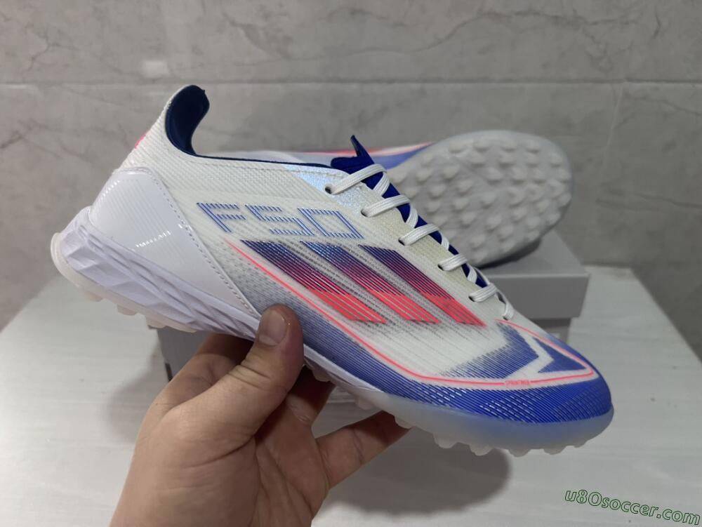 Adidas F50 Pro TF Artificial Turf Soccer Shoes - Blue/Red/Beige