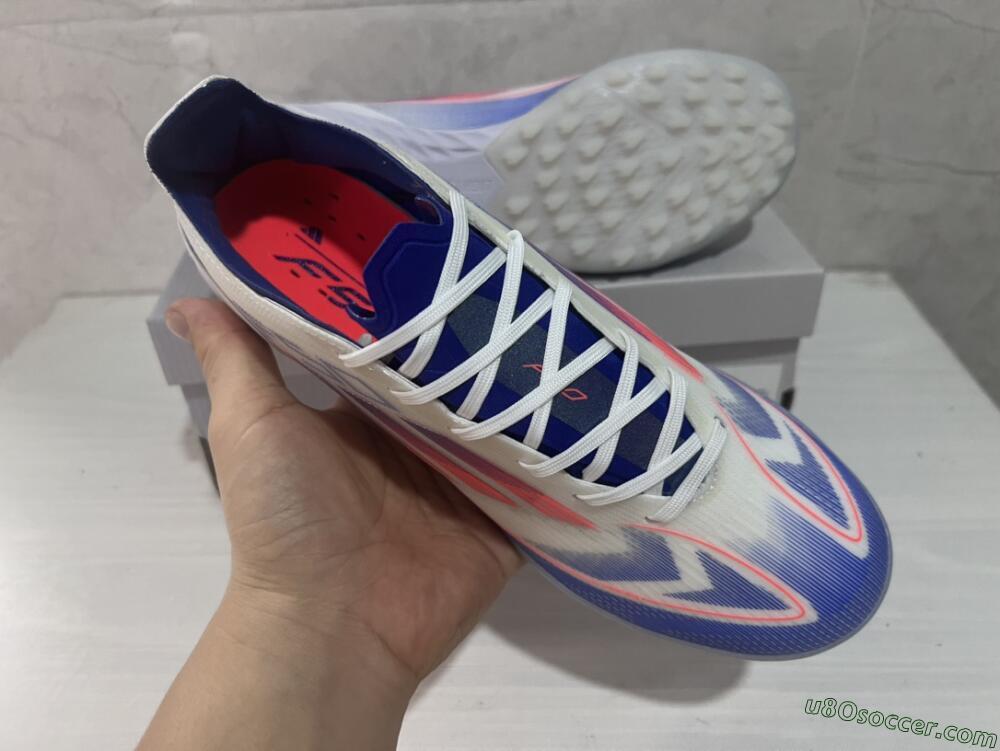 Adidas F50 Pro TF Artificial Turf Soccer Shoes - Blue/Red/Beige