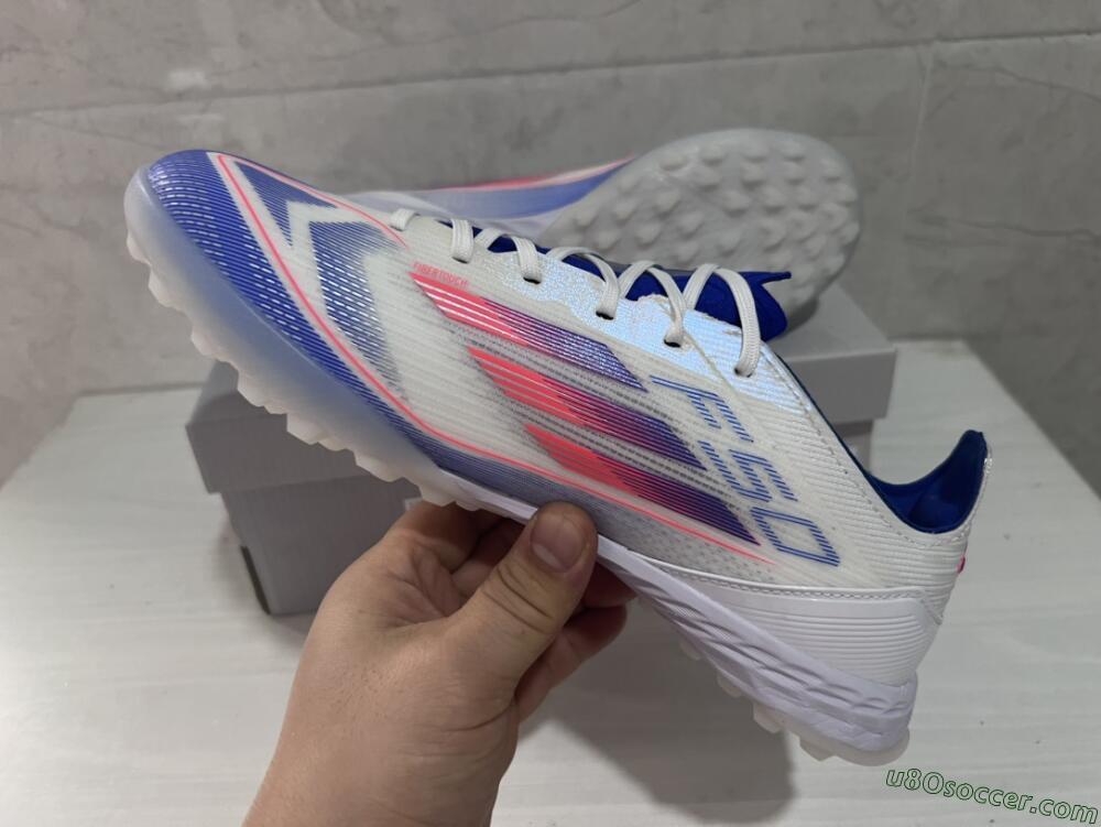 Adidas F50 Pro TF Artificial Turf Soccer Shoes - Blue/Red/Beige