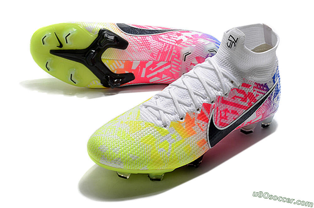 Nike Mercurial Superfly 7 Elite FG Firm Ground Soccer Cleats - Yellow/Pink/Blue 3