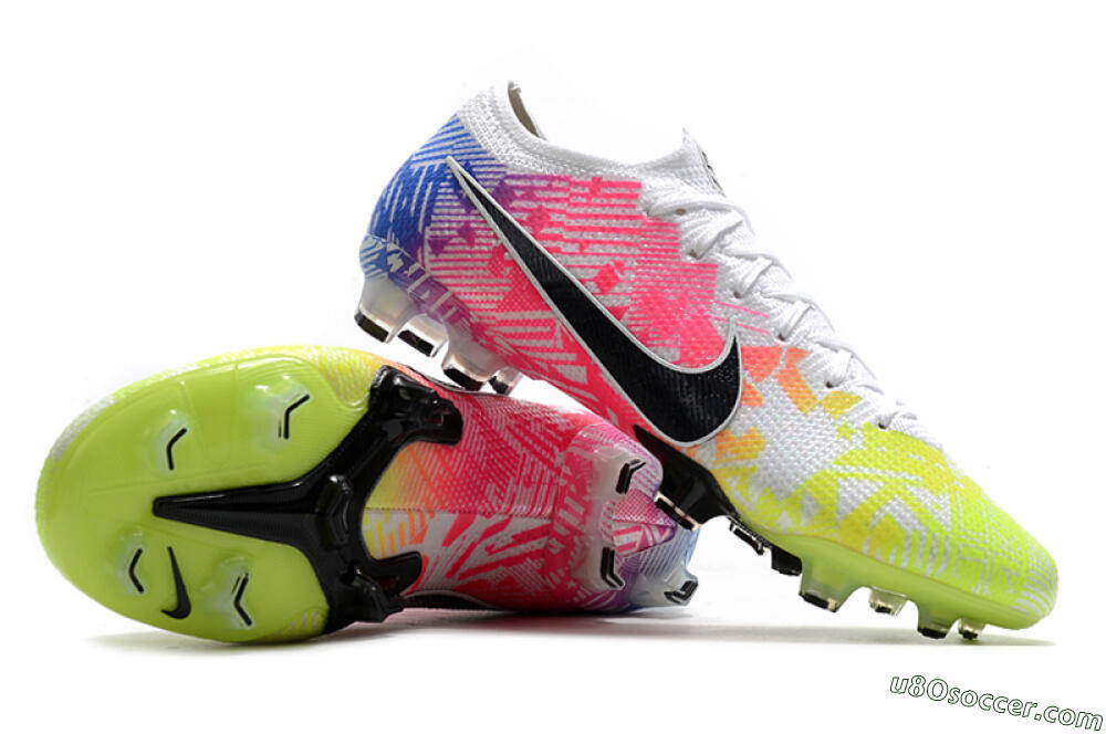 Nike Mercurial Vapor 13 Elite FG Firm Ground Soccer Cleats - Yellow/Pink/Blue 4