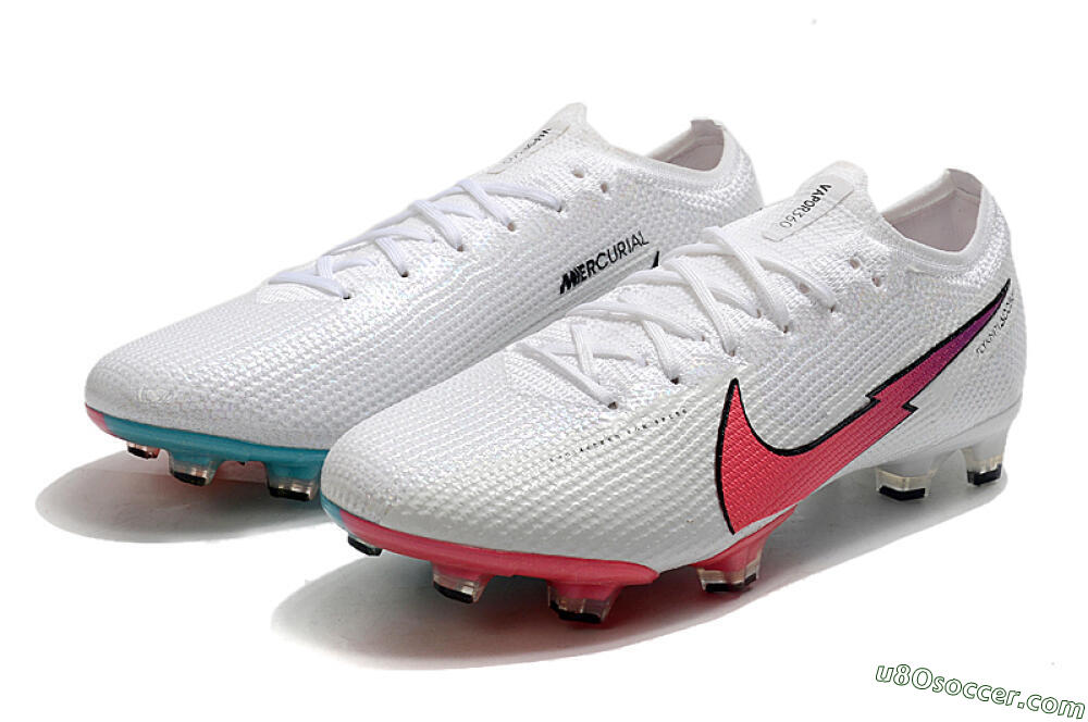 Nike Mercurial Vapor 13 Elite FG Firm Ground Soccer Cleats - White/Red/Blue 5