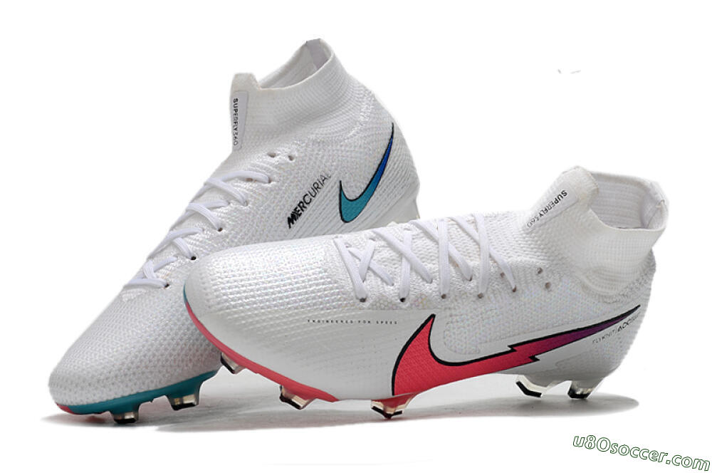 Nike Mercurial Superfly 7 Elite FG Firm Ground Soccer Cleats - White/Red/Blue 6