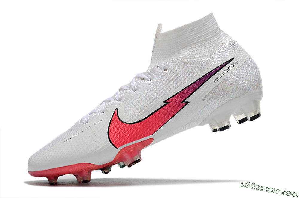 Nike Mercurial Superfly 7 Elite FG Firm Ground Soccer Cleats - White/Red/Blue 8